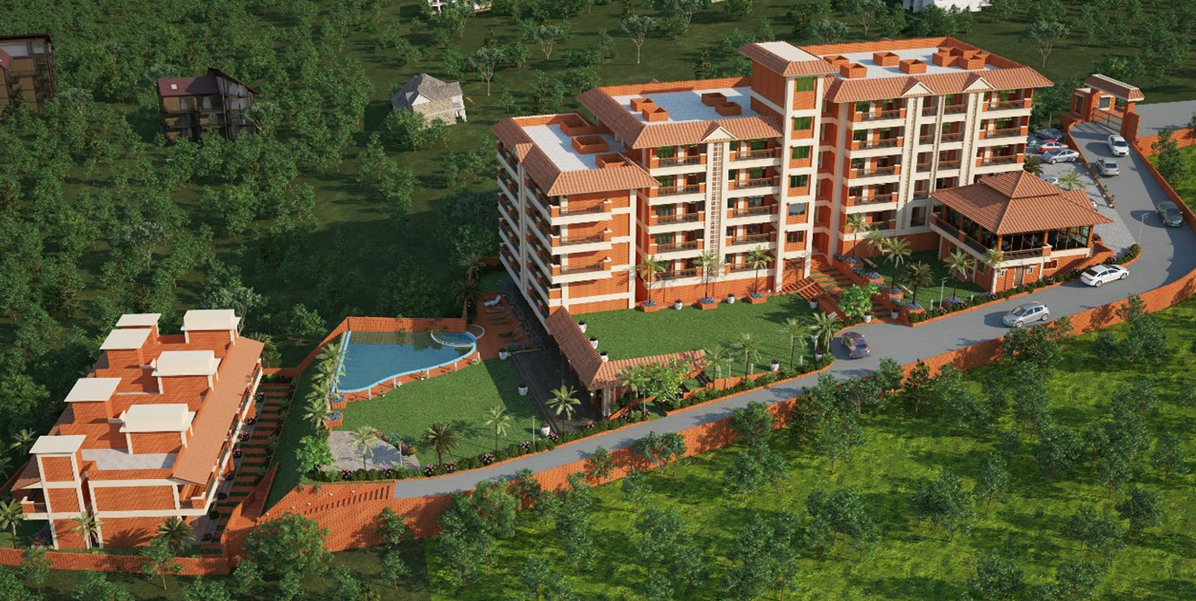 Photo of Cartagena's cathedral at the background and some colonial style houses